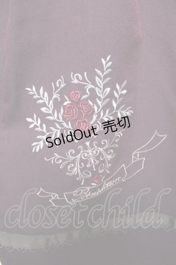 画像3: axes femme / ローズ刺繍フレアスカート F ワイン Y-26-01-01-136-AX-SK-SZ-ZY (3)