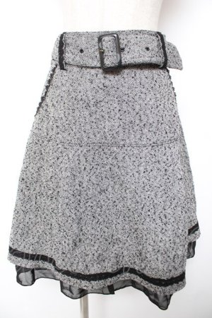 画像: axes femme / ヘリンボーンツイードスカート M 黒 Y-26-01-01-140-AX-SK-SZ-ZS