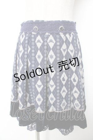 画像: axes femme / Disney/アーガイルシルエットスカート  紺 Y-26-01-01-141-AX-SK-SZ-ZS