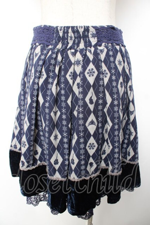 画像2: axes femme / Disney/アーガイルシルエットスカート  紺 Y-26-01-01-141-AX-SK-SZ-ZY (2)