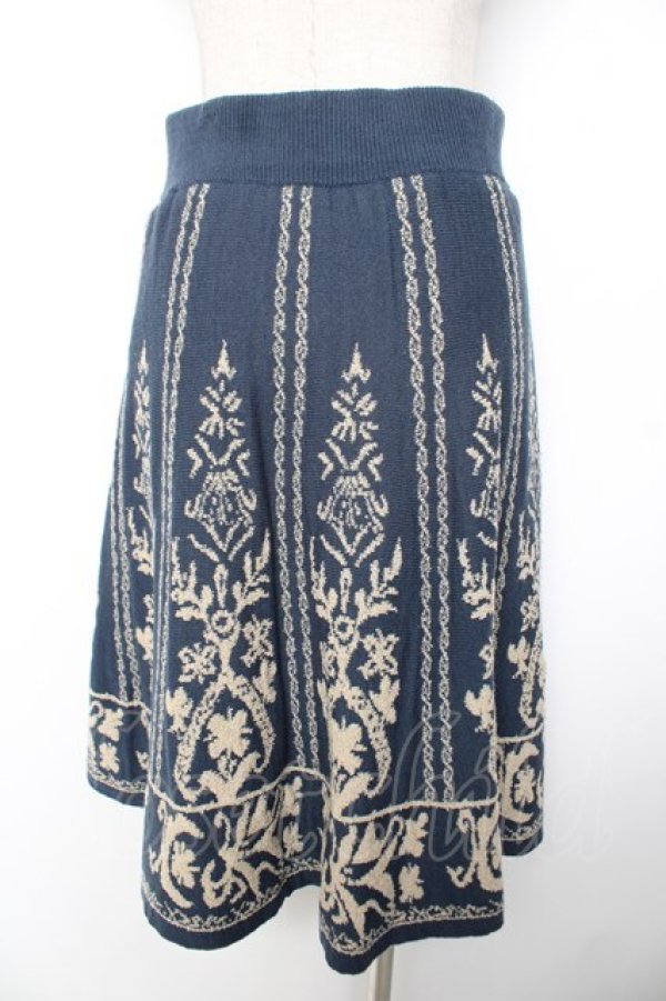 画像2: axes femme / ニットスカート  紺 Y-26-01-01-142-AX-SK-AS-ZY (2)