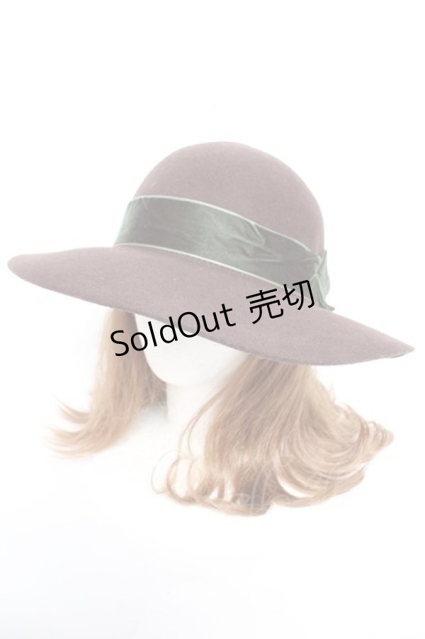 画像1: axes femme / ベロアリボンキャペリン  茶 Y-26-01-01-019-AX-AC-SZ-ZY (1)