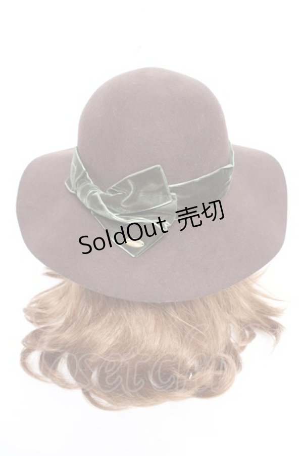 画像3: axes femme / ベロアリボンキャペリン  茶 Y-26-01-01-019-AX-AC-SZ-ZY (3)