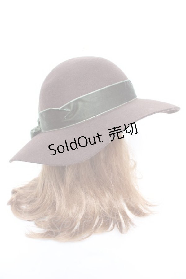 画像4: axes femme / ベロアリボンキャペリン  茶 Y-26-01-01-019-AX-AC-SZ-ZY (4)