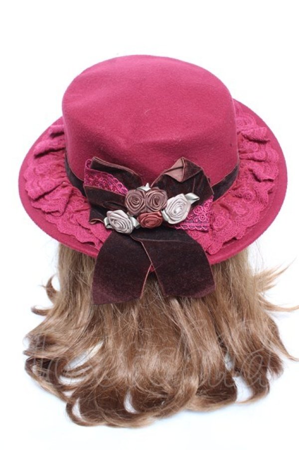 画像1: axes femme / ローズブーケフェルトカンカン  ワイン Y-26-01-01-021-AX-AC-SZ-ZY (1)