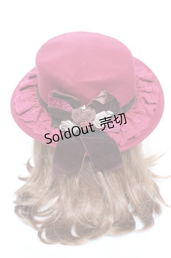 画像1: axes femme / ローズブーケフェルトカンカン  ワイン Y-26-01-01-021-AX-AC-SZ-ZTK037 (1)