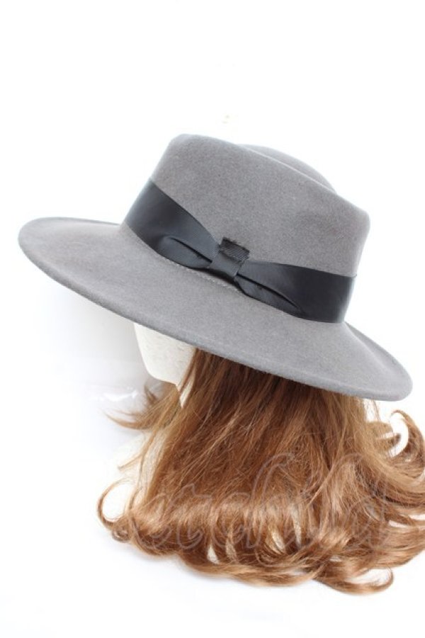 画像2: axes femme / フェルトポークパイハット  グレー Y-26-01-01-022-AX-AC-SZ-ZY (2)