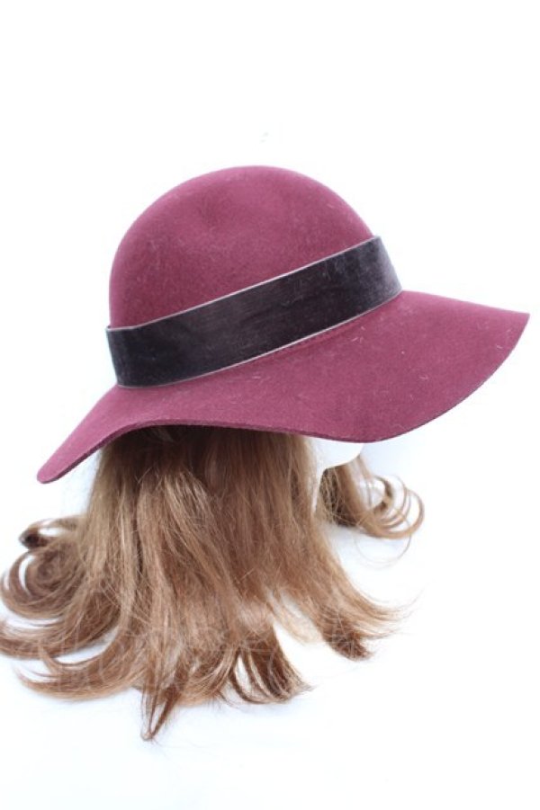 画像4: axes femme / ベロアリボンキャペリン  ワイン Y-26-01-01-023-AX-AC-SZ-ZY (4)