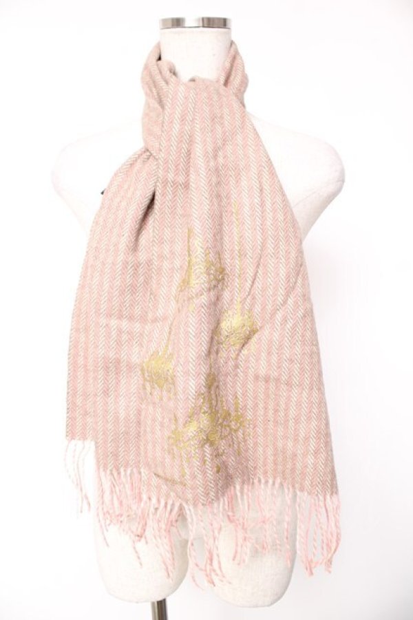 画像1: MIHO MATSUDA / シャンデリアマフラー  ピンク Y-26-01-01-004-GO-ZA-SZ-ZY (1)