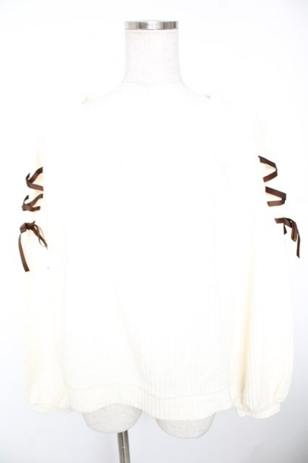 画像1: axes femme / 袖レースアッププルオーバー  キナリ Y-26-01-01-027-AX-TO-SZ-ZY (1)