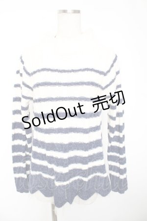 画像: axes femme / パネルボーダータートツプルオーバー  生成り Y-26-01-01-029-AX-TO-SZ-ZI