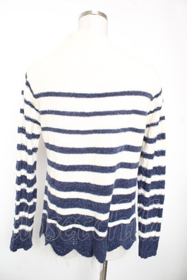 画像2: axes femme / パネルボーダータートツプルオーバー  生成り Y-26-01-01-029-AX-TO-SZ-ZY (2)