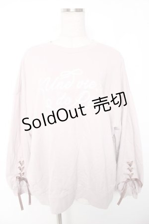 画像: axes femme / アソート刺繍編上げトレーナー F グレージュ Y-26-01-01-030-AX-TO-SZ-ZI