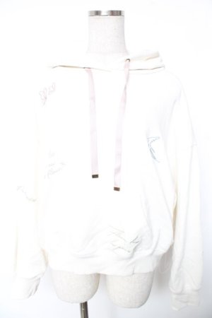 画像: axes femme / ランダムパリ刺繍フーディー F 生成り Y-26-01-01-031-AX-TO-SZ-ZY