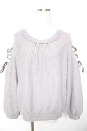 画像: axes femme / 袖レースアッププルオーバー  ラベンダー Y-26-01-01-033-AX-TO-SZ-ZY