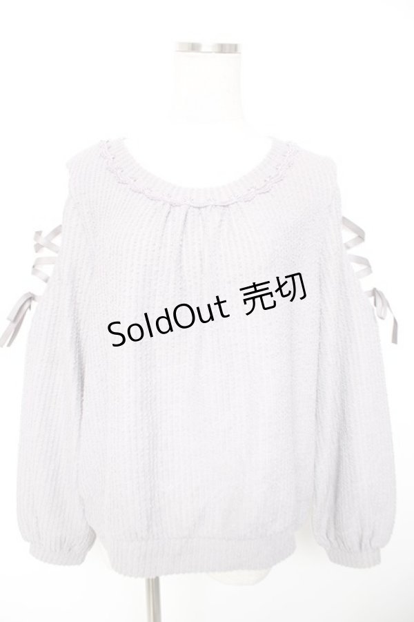 画像1: axes femme / 袖レースアッププルオーバー  ラベンダー Y-26-01-01-033-AX-TO-SZ-ZY (1)