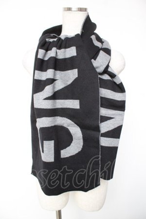 画像: NieR Clothing / 高品質NIER LOGOマフラー  黒×グレー Y-26-01-01-005-PU-ZA-SZ-ZY