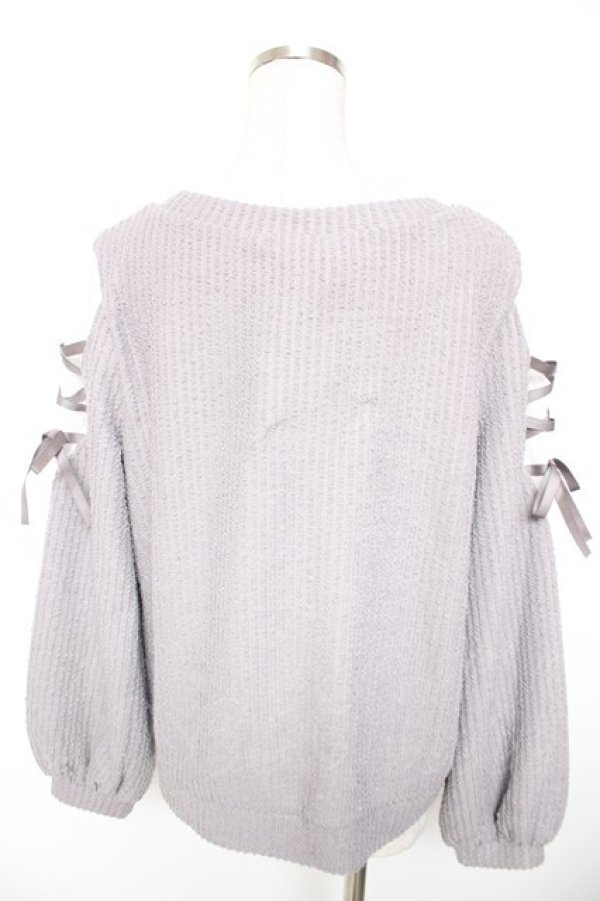 画像2: axes femme / 袖レースアッププルオーバー  ラベンダー Y-26-01-01-033-AX-TO-SZ-ZY (2)
