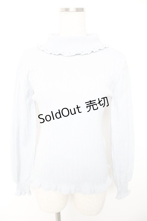 画像1: axes femme / タートルラメニットプルオーバー M サックス Y-26-01-01-035-AX-TO-SZ-ZI (1)