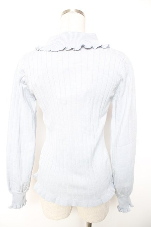 画像2: axes femme / タートルラメニットプルオーバー M サックス Y-26-01-01-035-AX-TO-SZ-ZY (2)