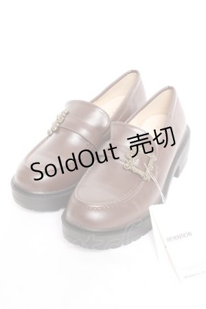 画像: axes femme / バックルデザインローファー L 茶 Y-26-01-05-042-AX-SH-SZ-ZY