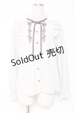 画像: axes femme / 薔薇刺繍ハイネックブラウス M ピンク Y-26-01-05-047-AX-BL-SZ-ZY