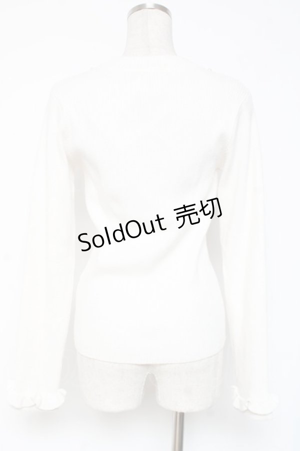 画像2: axes femme / パールネックレス風リブニット M 白 Y-26-01-05-049-AX-TO-SZ-ZY (2)