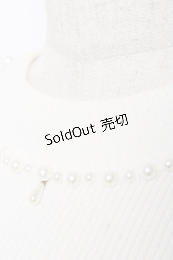 画像3: axes femme / パールネックレス風リブニット M 白 Y-26-01-05-049-AX-TO-SZ-ZY (3)