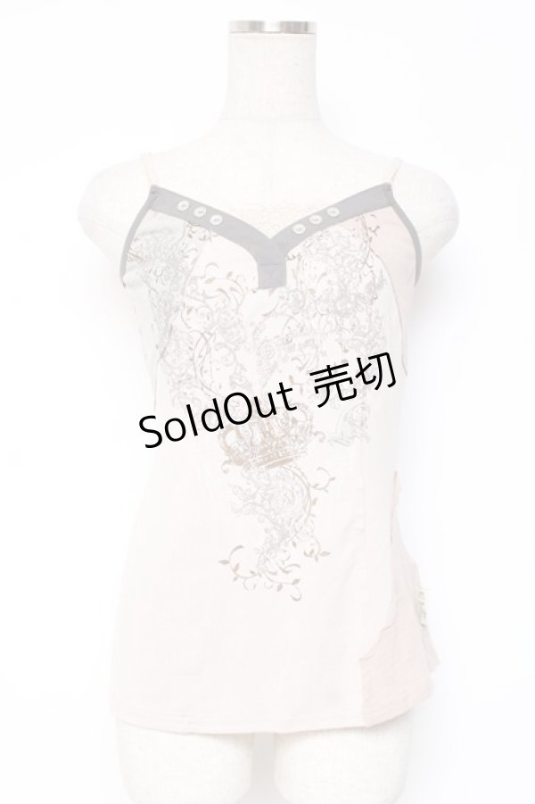 画像1: OZZ ANGELO / プリントキャミソール  ベージュ Y-26-01-05-056-OO-TO-SZ-ZY (1)