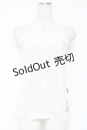 画像: Ozz oneste / 薔薇×十字刺繍キャミソール  白 Y-26-01-05-057-OO-TO-SZ-ZS