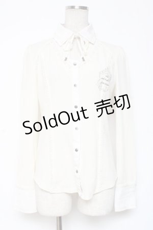 画像: OZZ ANGELO / 襟付きブラウスプルオーバー  生成り Y-26-01-05-059-OO-BL-SZ-ZY