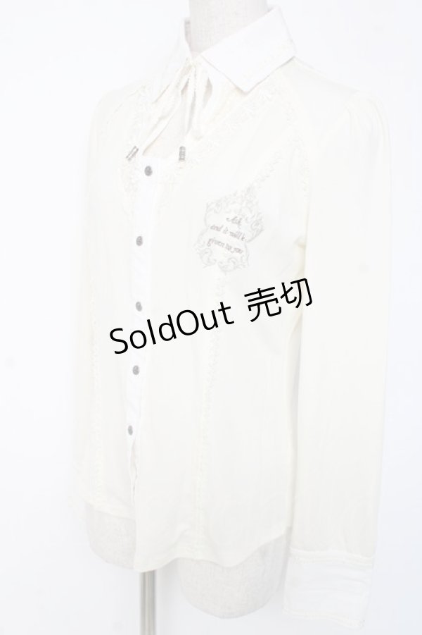 画像2: OZZ ANGELO / 襟付きブラウスプルオーバー  生成り Y-26-01-05-059-OO-BL-SZ-ZY (2)