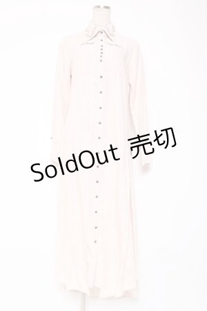 画像: Ozz Croce / 襟刺繍ロングシャツワンピース  生成り Y-26-01-05-060-OO-OP-SZ-ZY
