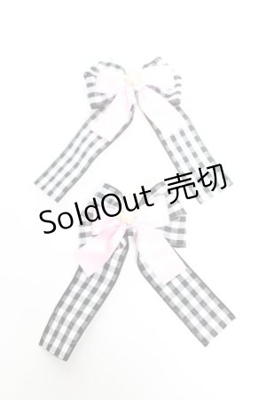 画像: Memoire de Poupees / ハンドメイドリボンクリップ  黒 Y-26-01-05-012-LO-ZA-SZ-ZY