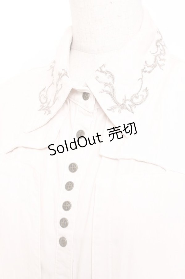 画像6: Ozz Croce / 襟刺繍ロングシャツワンピース  生成り Y-26-01-05-060-OO-OP-SZ-ZY (6)