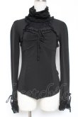 画像1: Ozz Croce / レース切替ギャザースリーブハイネックトップス  黒 Y-26-01-05-061-OO-TO-SZ-ZY (1)