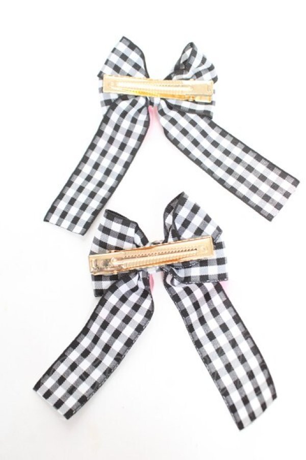 画像2: Memoire de Poupees / ハンドメイドリボンクリップ  黒 Y-26-01-05-012-LO-ZA-SZ-ZY (2)