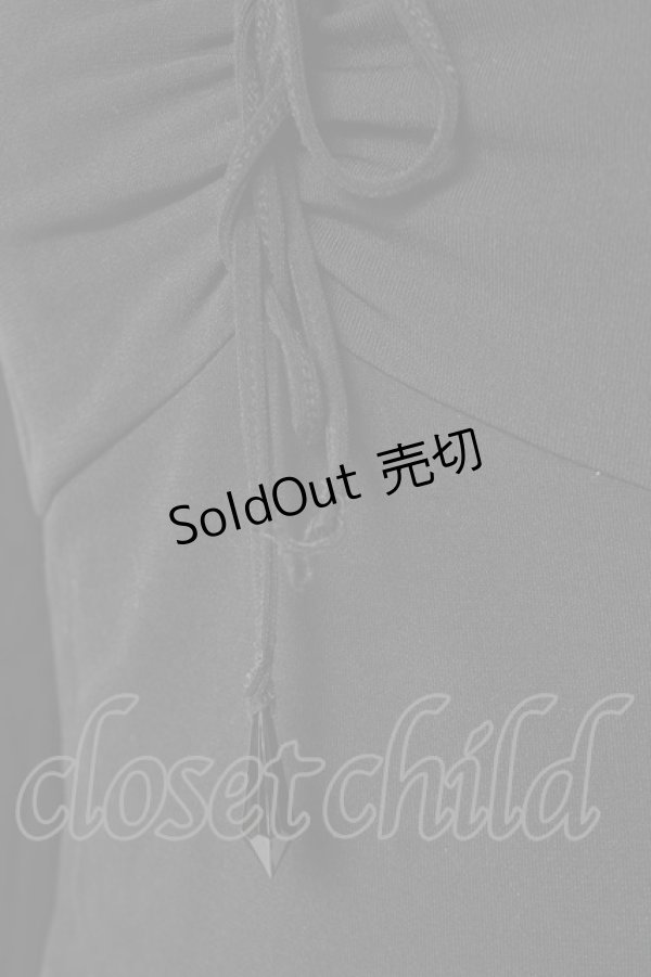 画像5: Ozz Croce / レース切替ギャザースリーブハイネックトップス  黒 Y-26-01-05-061-OO-TO-SZ-ZY (5)