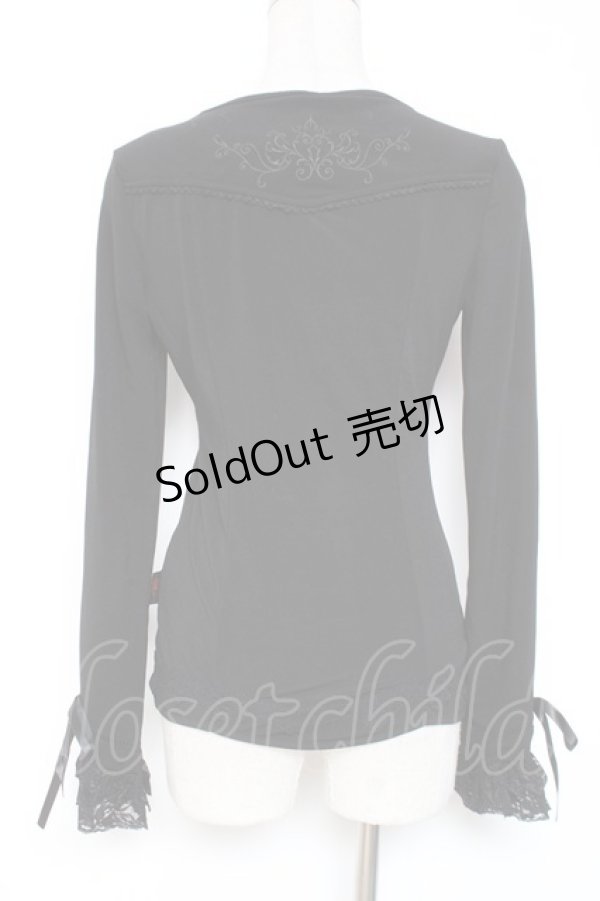 画像2: Ozz Croce / フロント編み上げトップス  黒 Y-26-01-05-062-OO-TO-SZ-ZY (2)