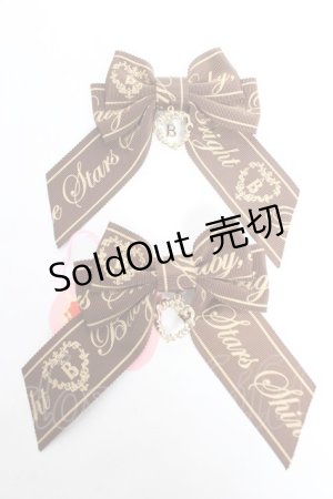 画像: BABY, THE STARS SHINE BRIGHT / Best Wishes シンプルリボンクリップ  ブラウン Y-26-01-05-013-BA-AC-SZ-ZY