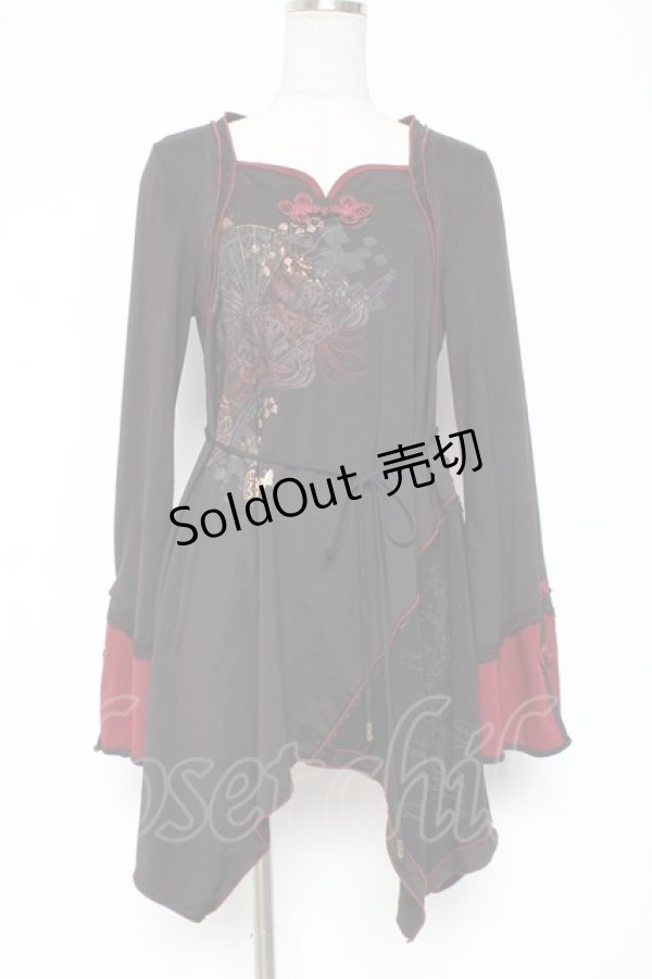 画像1: Ozz oneste / 刀刺繍チャイナチュニック  黒 Y-26-01-05-065-OO-OP-SZ-ZY (1)
