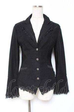 画像: Ozz oneste / レースデザインテーラードジャケット  黒 Y-26-01-05-066-OO-JA-SZ-ZY