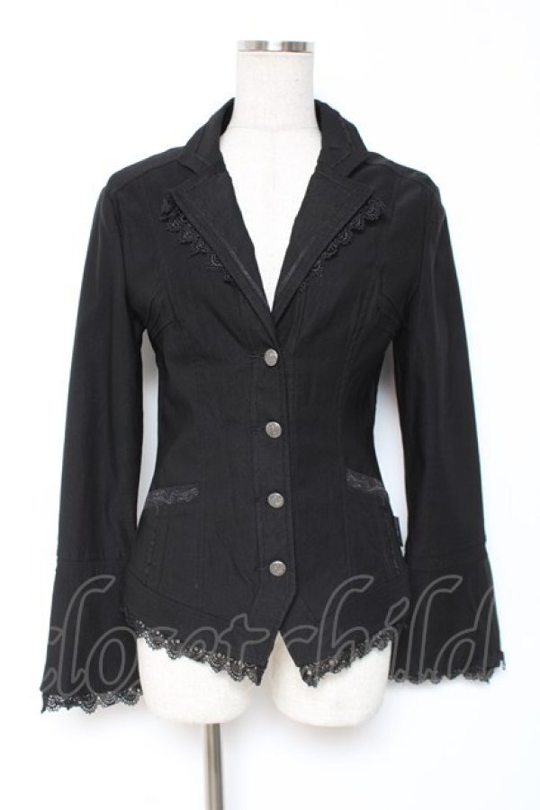 画像1: Ozz oneste / レースデザインテーラードジャケット  黒 Y-26-01-05-066-OO-JA-SZ-ZY (1)