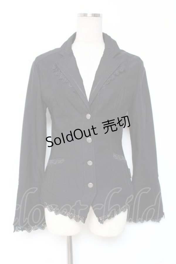 画像1: Ozz oneste / レースデザインテーラードジャケット  黒 Y-26-01-05-066-OO-JA-SZ-ZY (1)