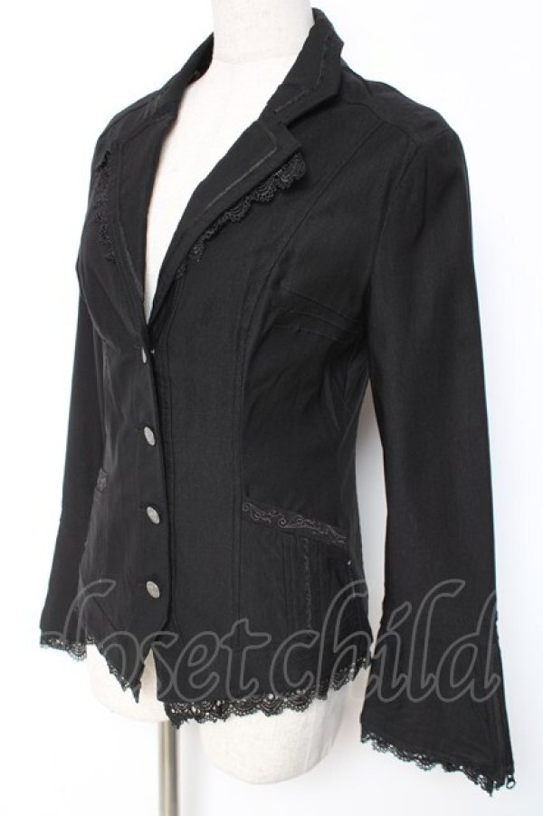画像2: Ozz oneste / レースデザインテーラードジャケット  黒 Y-26-01-05-066-OO-JA-SZ-ZY (2)