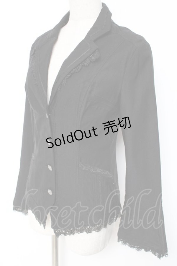 画像2: Ozz oneste / レースデザインテーラードジャケット  黒 Y-26-01-05-066-OO-JA-SZ-ZY (2)