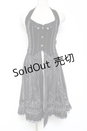 画像: Ozz oneste / はしごレースロングビスチェ  黒 Y-26-01-05-067-OO-JA-SZ-ZS