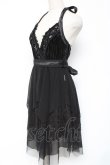 画像2: Ozz oneste / 薔薇刺繍ベロアホルターワンピース  黒 Y-26-01-05-068-OO-OP-SZ-ZY (2)
