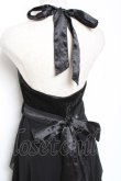 画像4: Ozz oneste / 薔薇刺繍ベロアホルターワンピース  黒 Y-26-01-05-068-OO-OP-SZ-ZY (4)