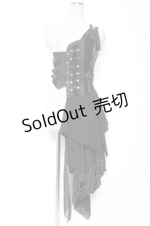 画像: Ozz oneste / 2WAYアシンメトリーコルセット  黒 Y-26-01-05-069-OO-SK-SZ-ZY